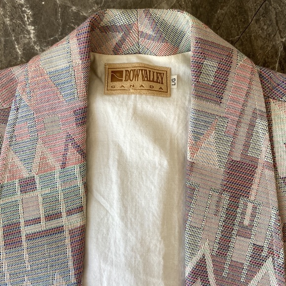 Vintage Bow Valley Canada Western Vest Large Pastel Pink Blue Purple - Picture 2 of 8